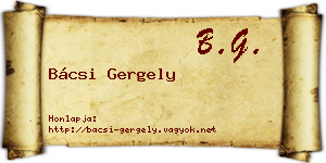 Bácsi Gergely névjegykártya
