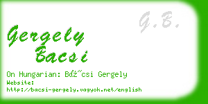 gergely bacsi business card